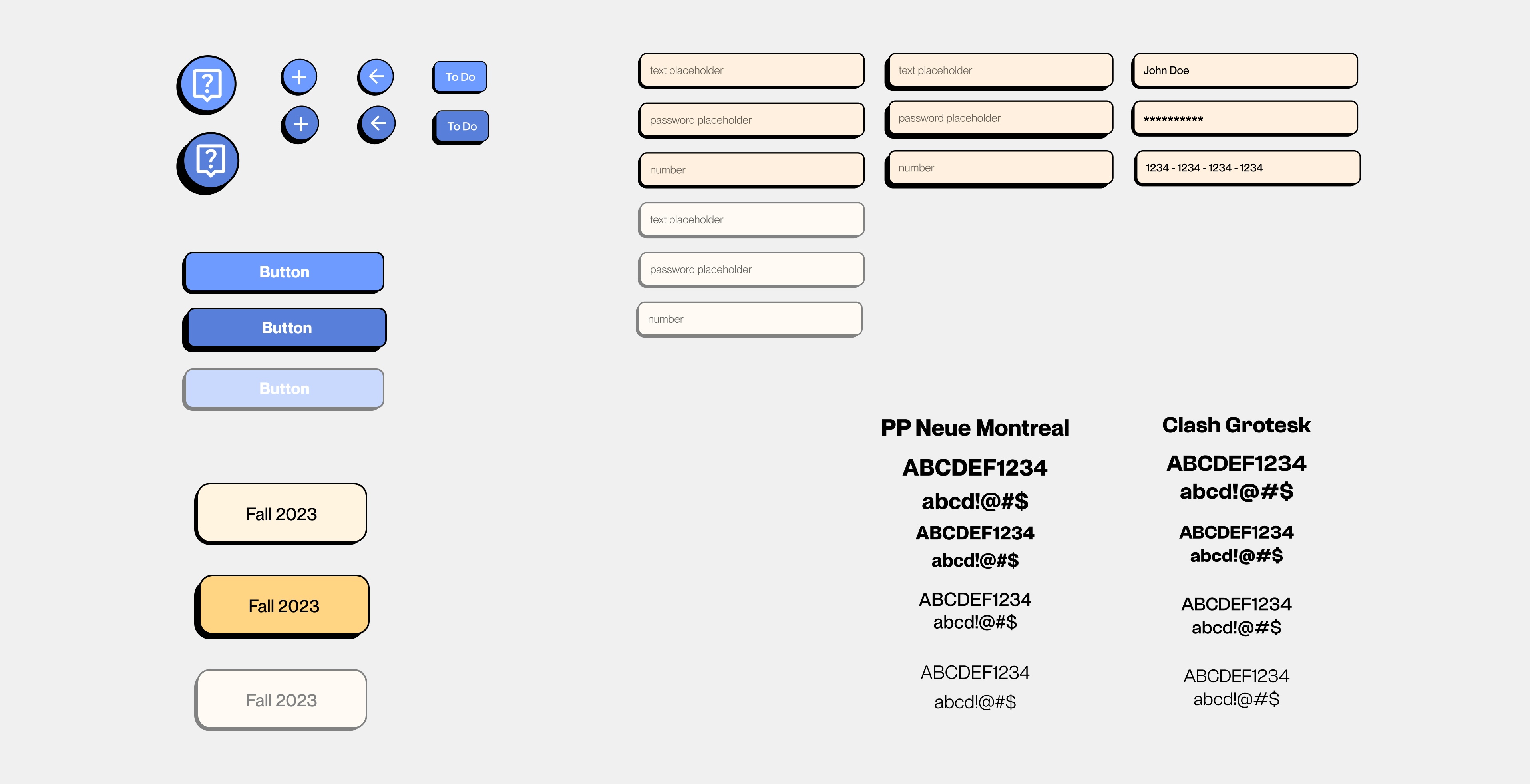 style guide inclusing ui elements and color palette and typography.